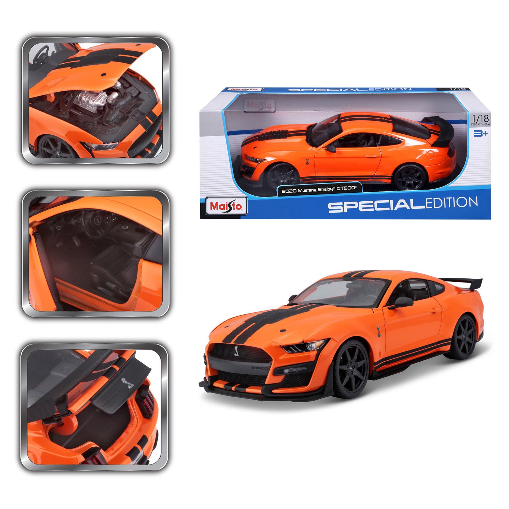 Maisto 1:18 2020 Ford Mustang Shelby GT-500 - Orange