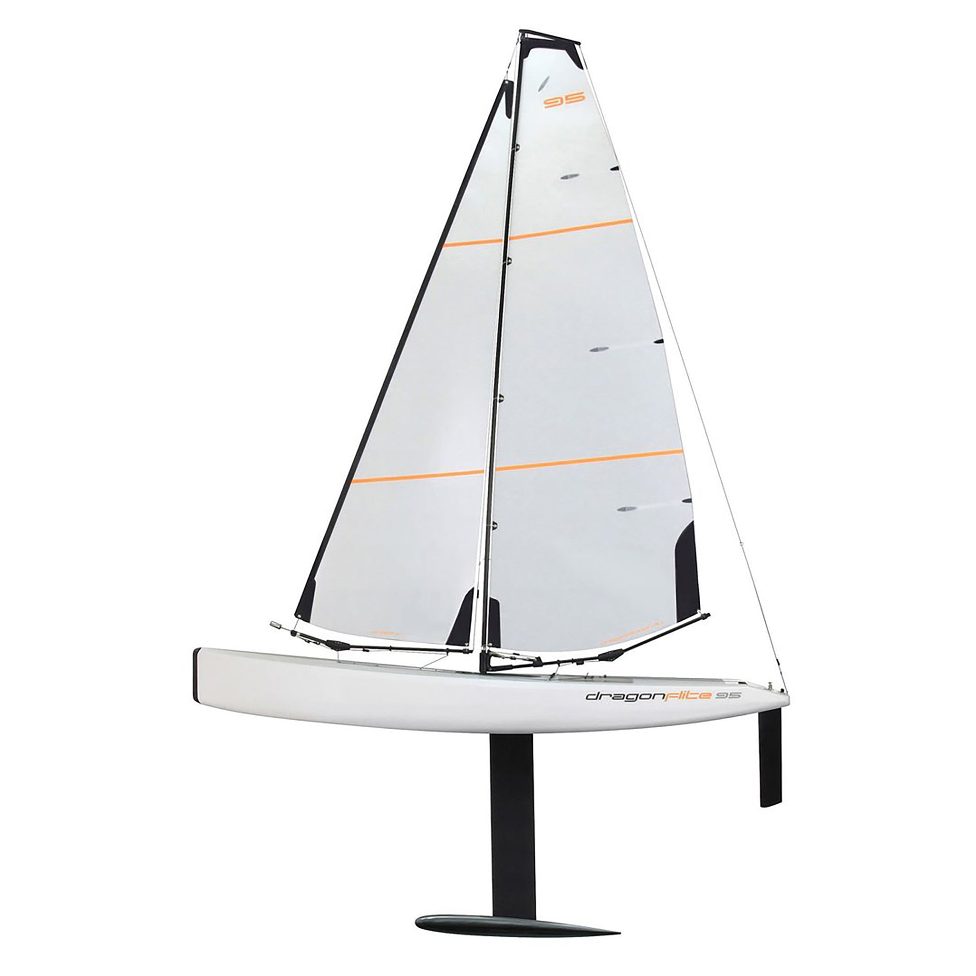 Joysway 8811 V2 DragonFlite 95 DF95 White Hull Radio Control Racing Sailboat (without Transmitter or Receiver), Multicolour