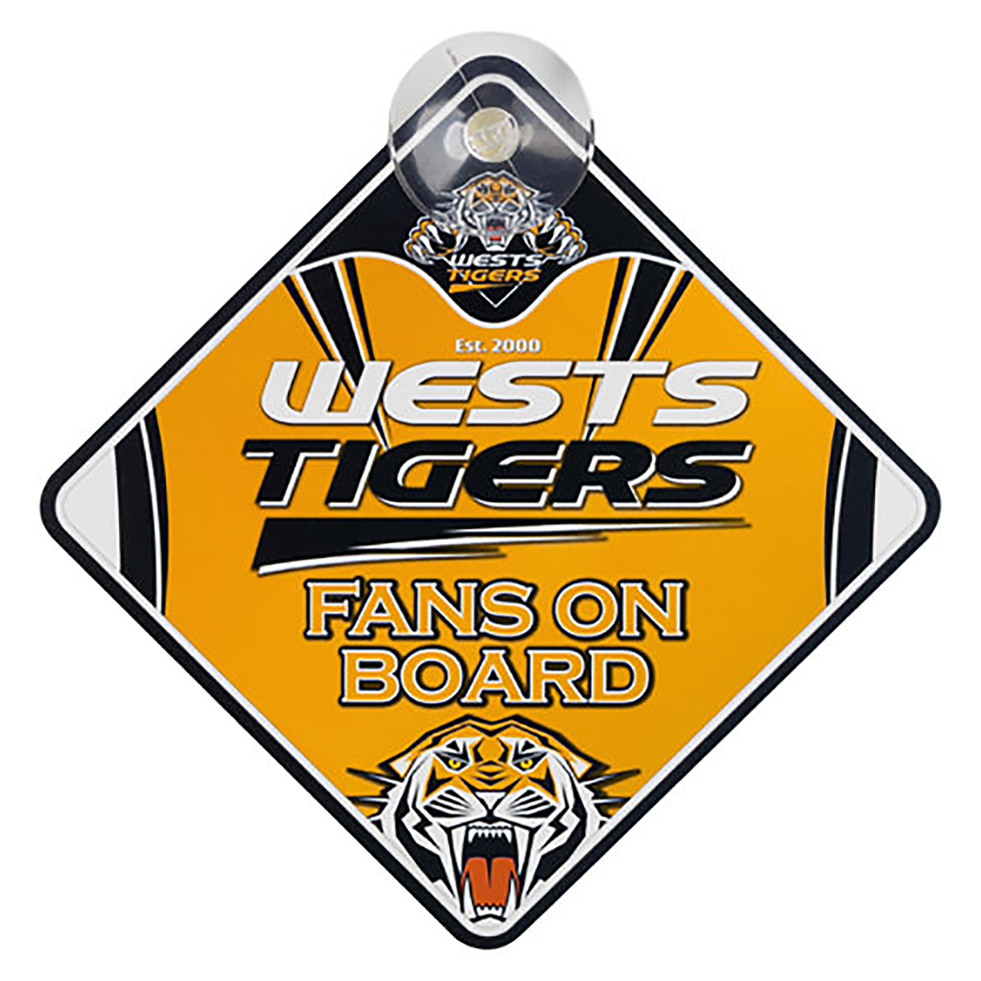 NRF Wests Tigers Supporter Car Sign