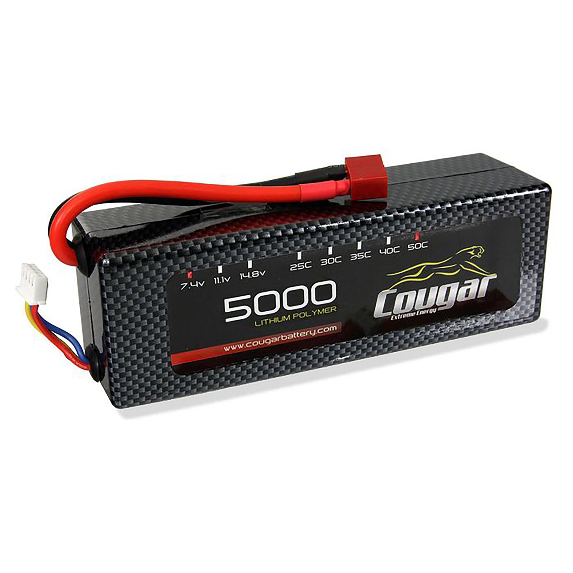 Cougar 5000mAh 7.4v 2S 50C Hard Case LiPo Battery