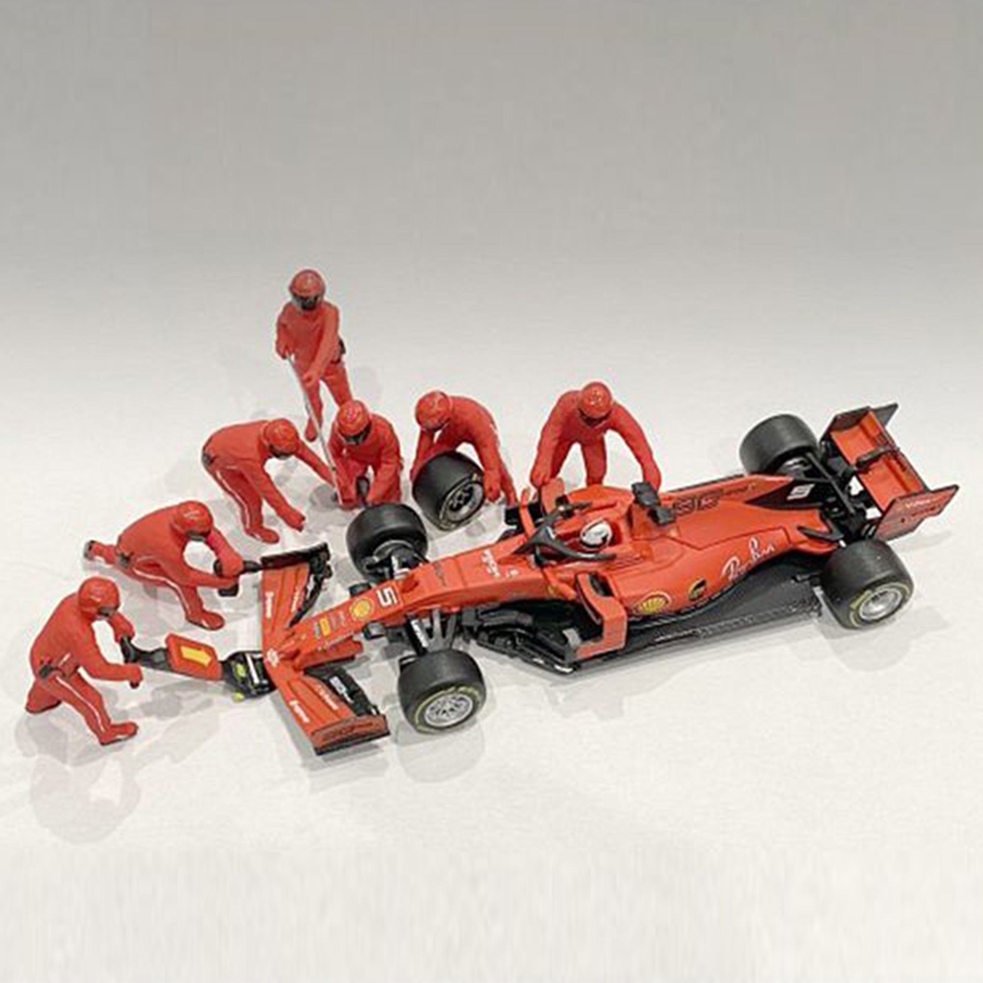 American Dioramas F1 Red Team Pit Crew Figures 1:18 Diecast Model
