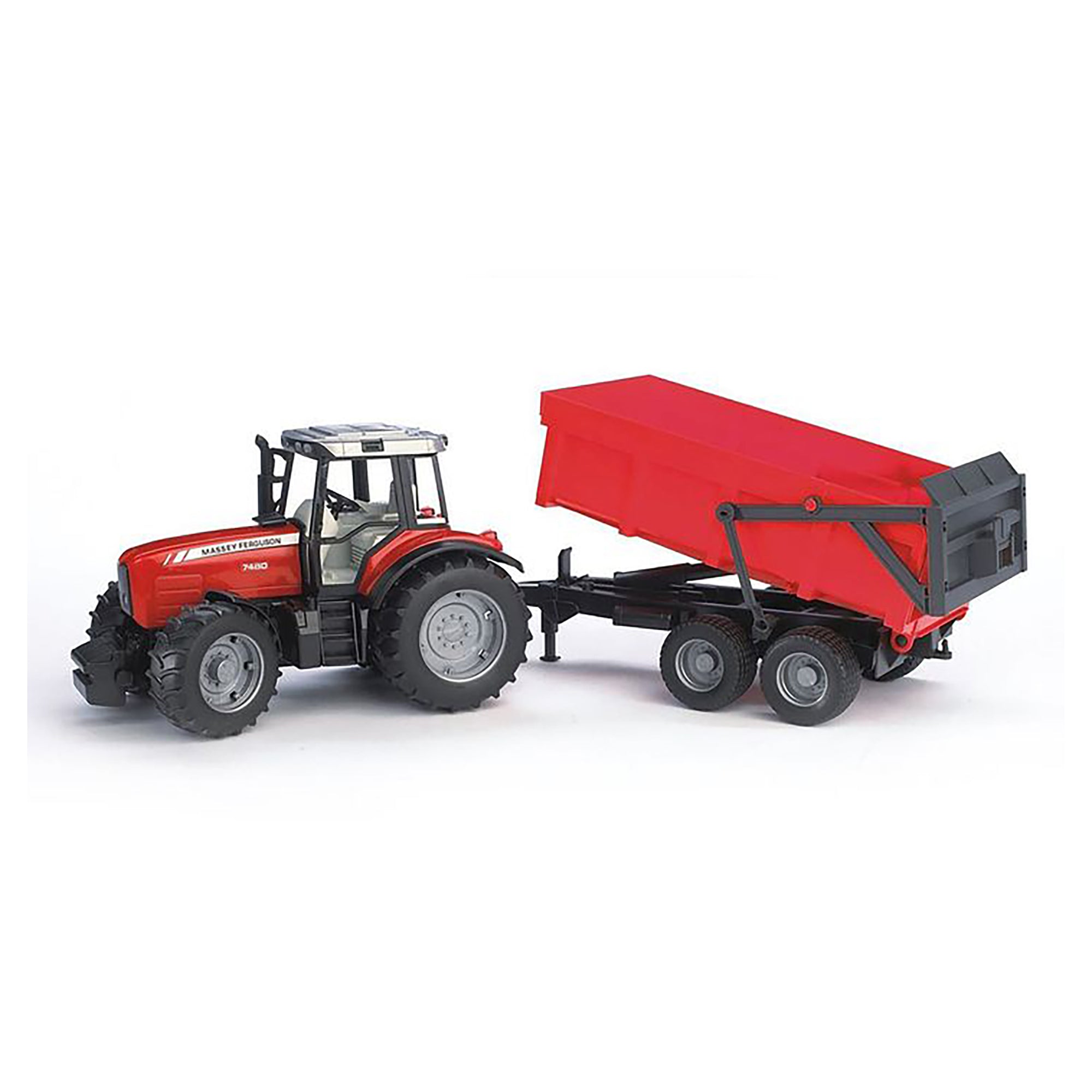 Bruder 1/16 Massey Ferguson 7480 Tractor with Tipping Trailer, Red