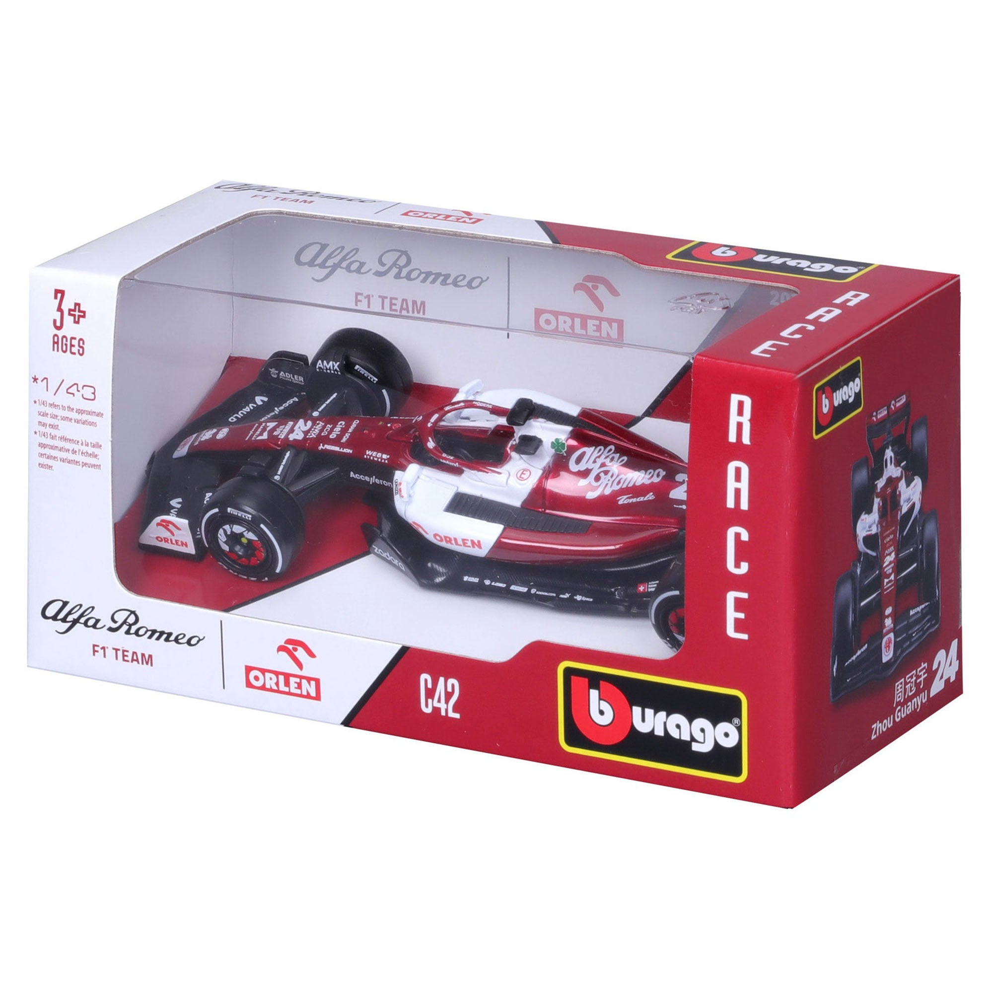 Bburago 1:43 2022 F-1 Alfa Romeo C42 #24 Zhou