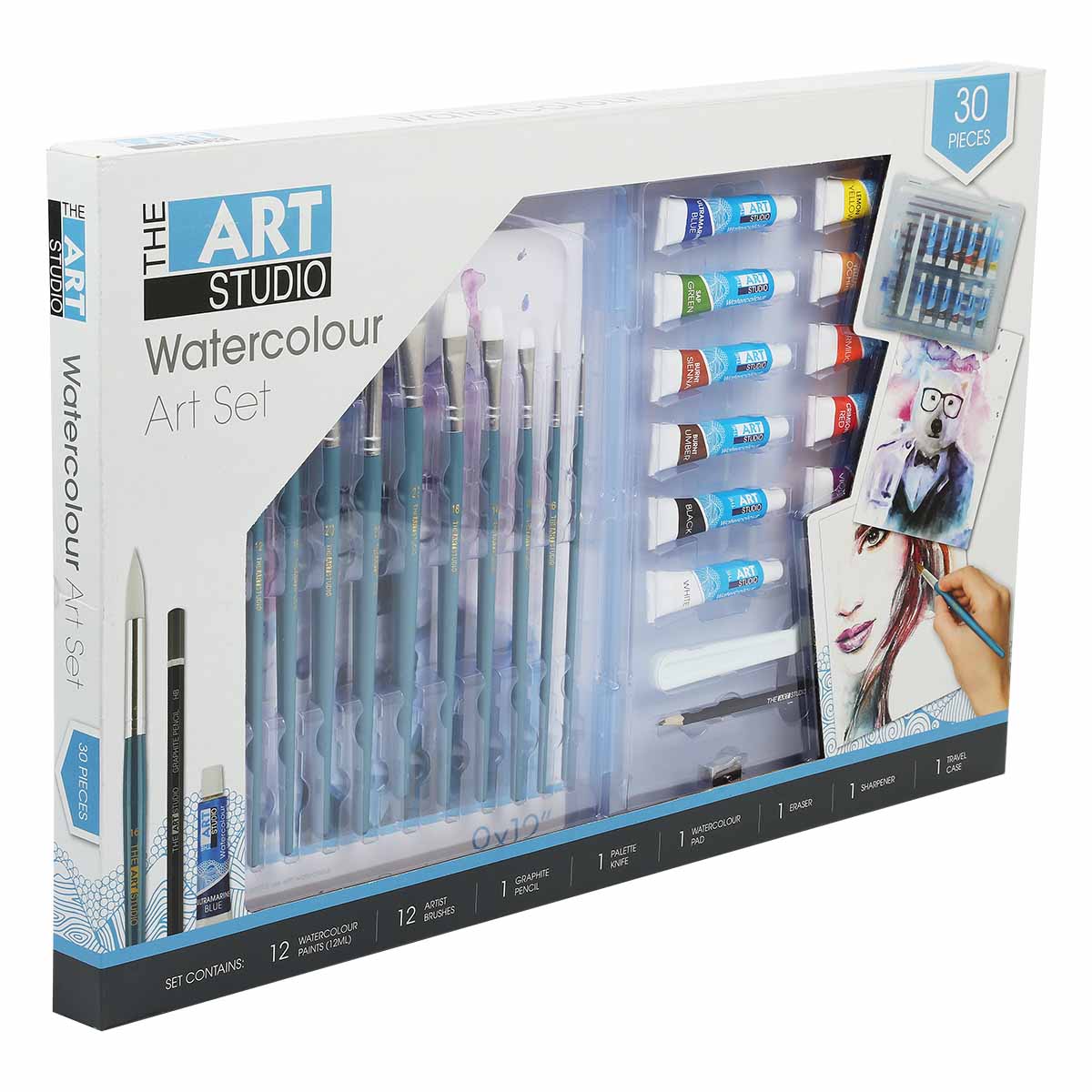 Water Studio Set The Art Studio Watercolour Art Set 30 Pieces
