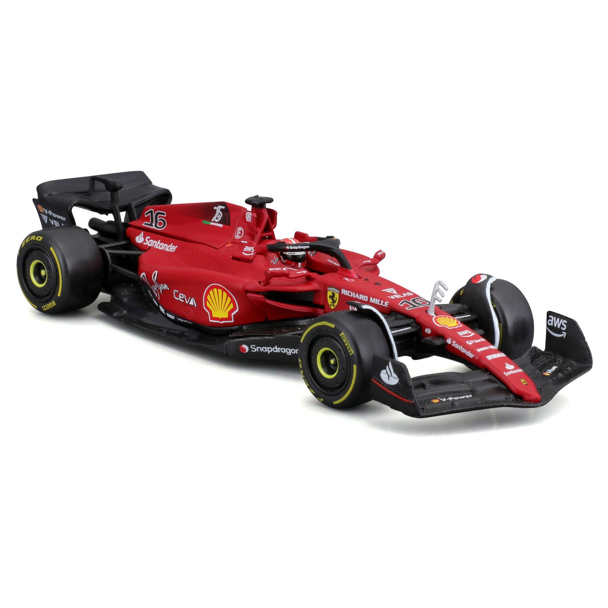 Bburago 1:43 Ferrari Racing 2022 F1 - 75 - Leclerc #16 with Driver