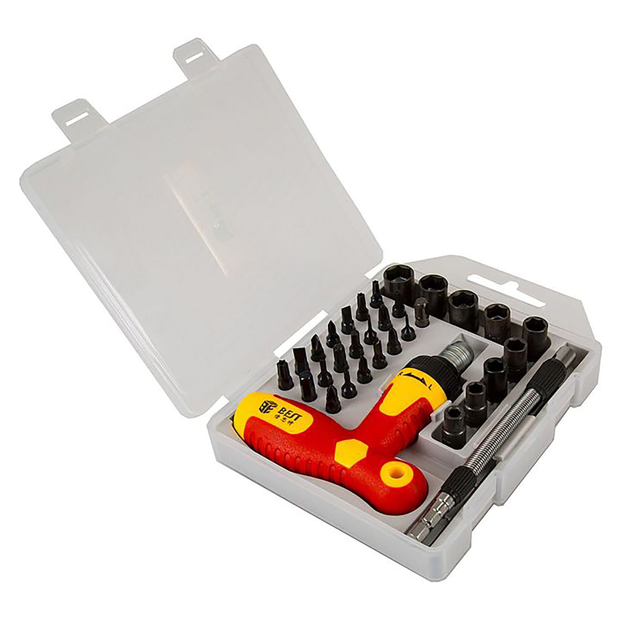 BST 33-In-1 Ratchet & Screwdriver Set with Carry Case (33 pieces)