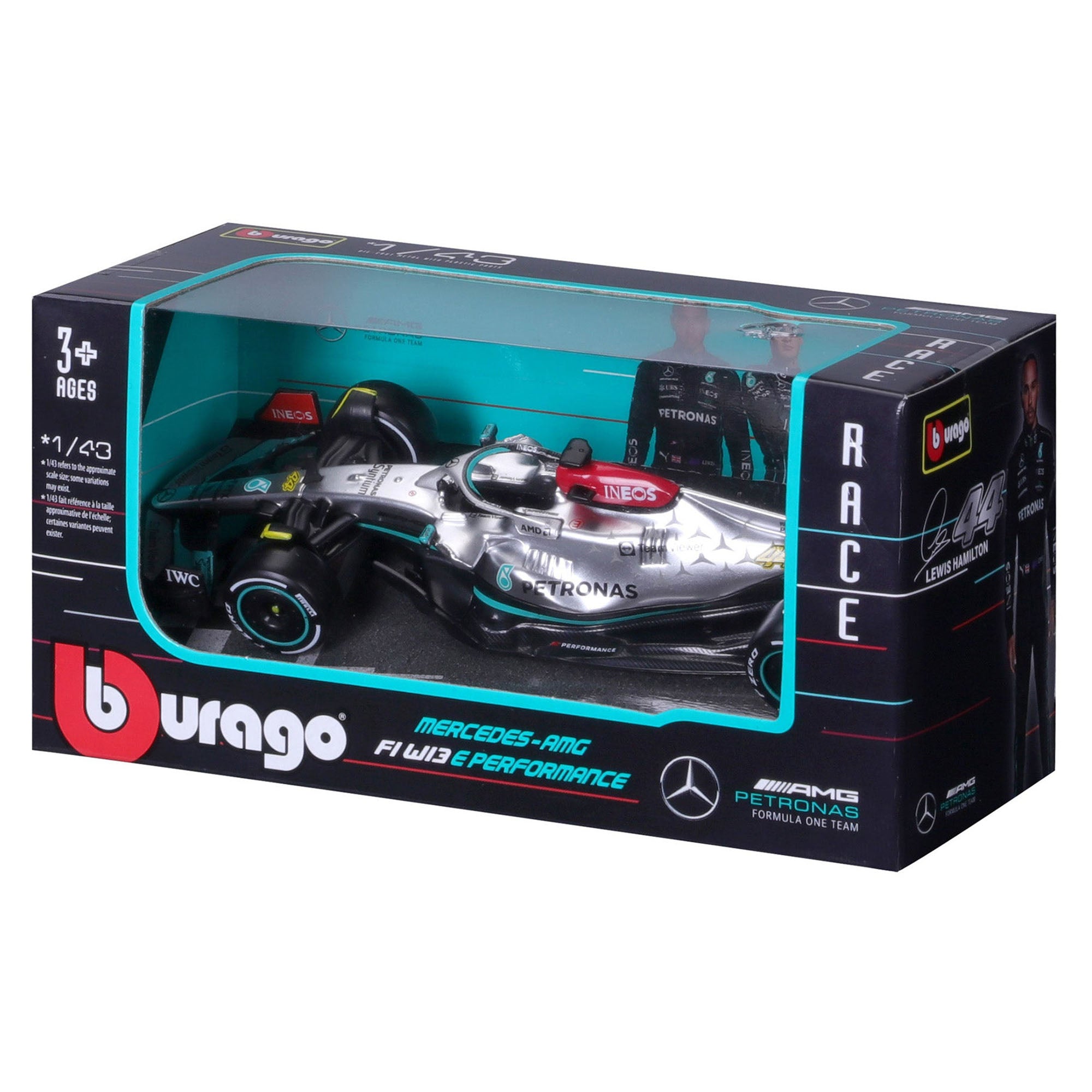 Bburago 1:43 2022 F-1 Mercedes AMG W13 Hamilton