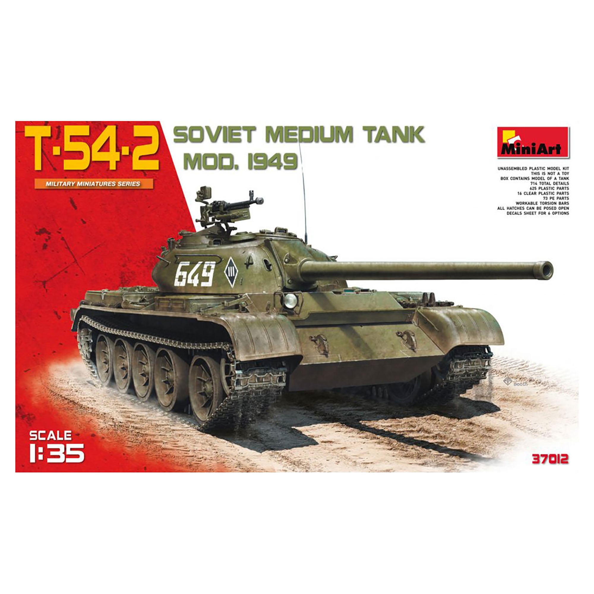 MiniArt 37012 1/35 T-54-2 Soviet Medium Tank Mod. 1949 Model Kit