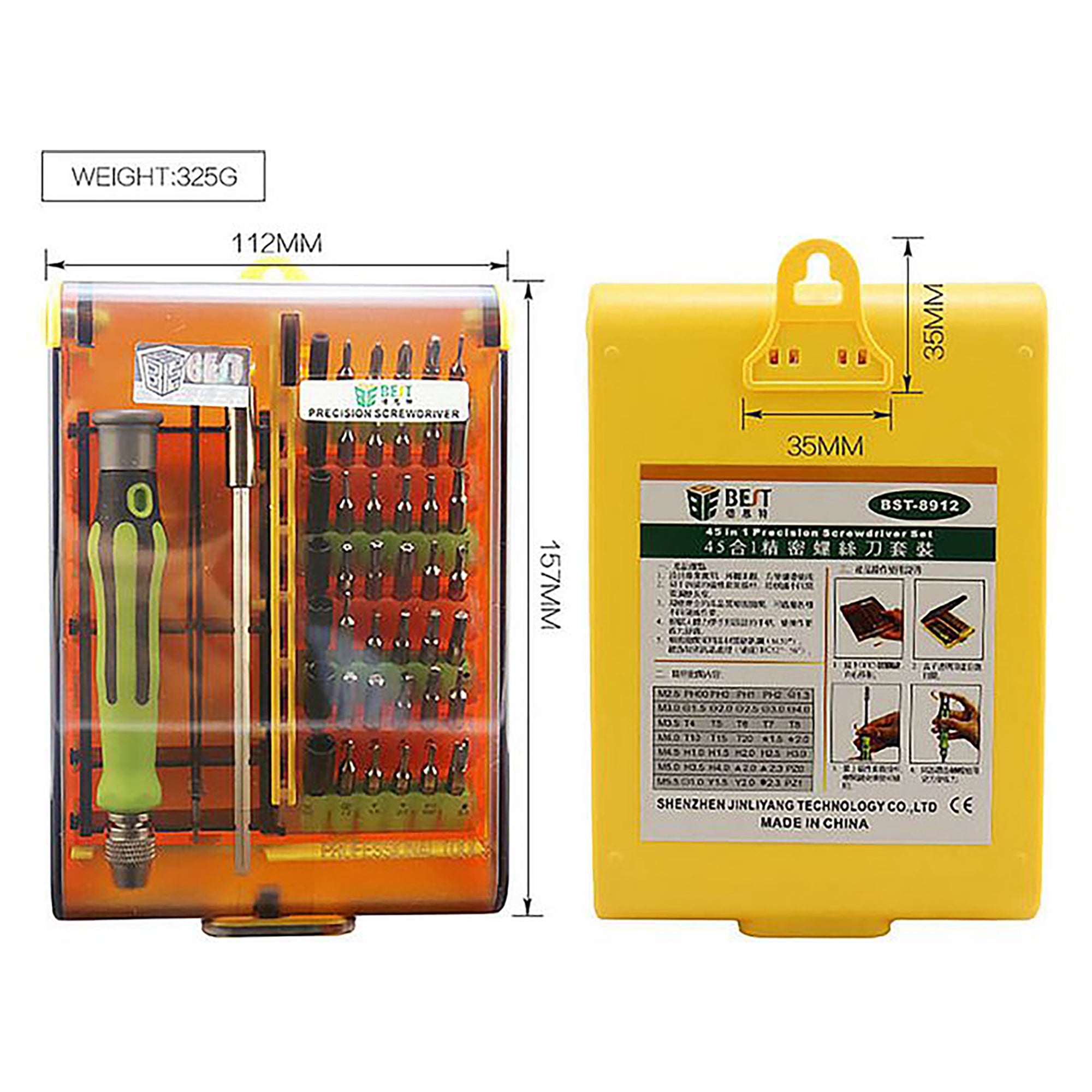 BST Magnetic Precision Screwdriver Set with Carry Case (45 pieces)