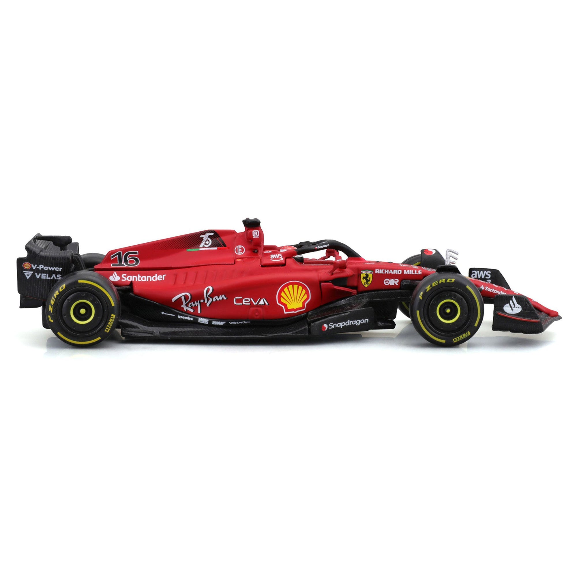 Bburago 1:43 Ferrari Racing 2022 F1 - 75 - Leclerc #16 with Driver