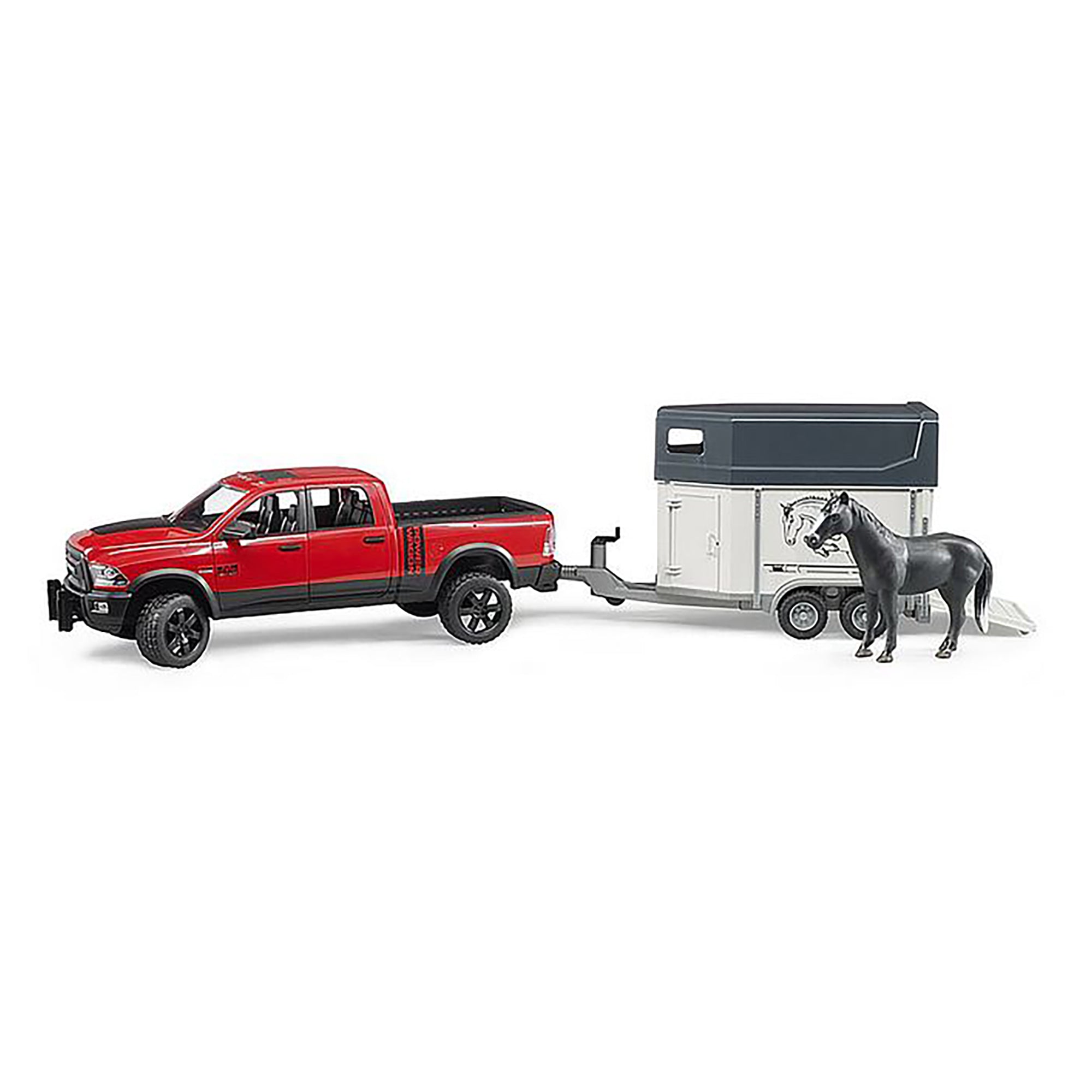 Bruder 1/16 RAM 2500 Power Wagon with Horse Trailer and Horse
