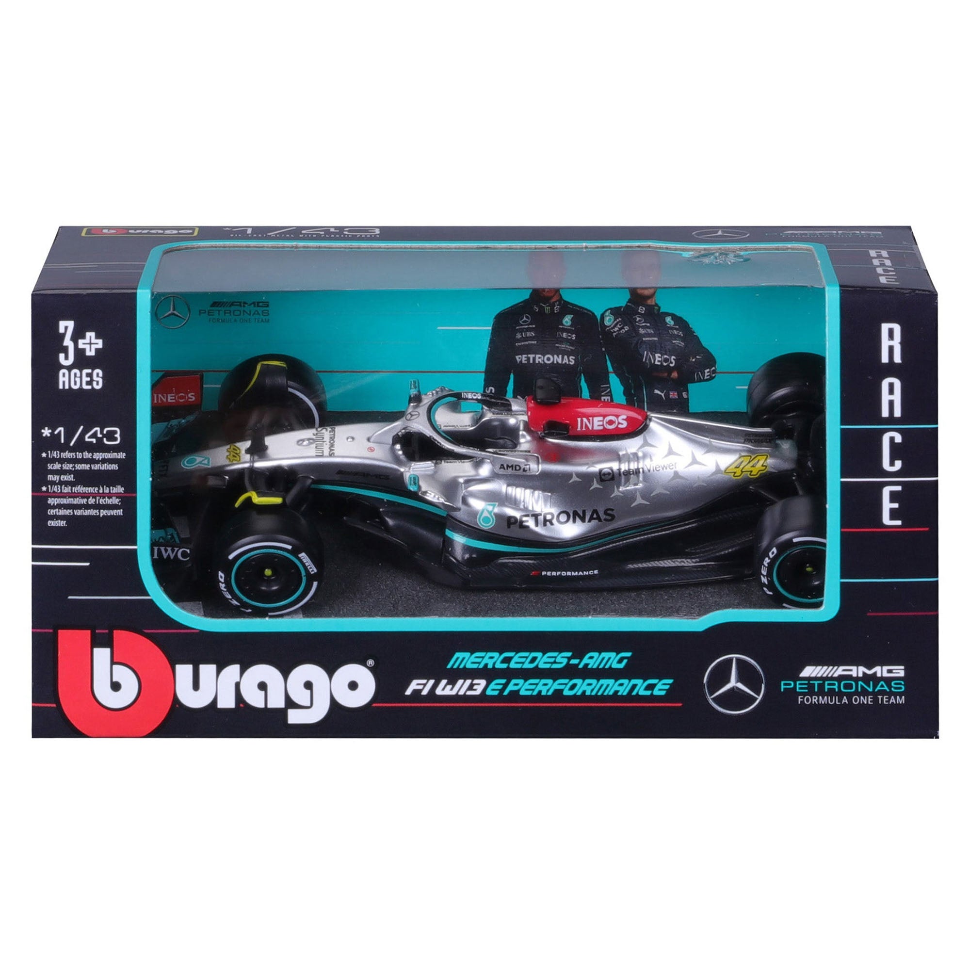 Bburago 1:43 2022 F-1 Mercedes AMG W13 Hamilton