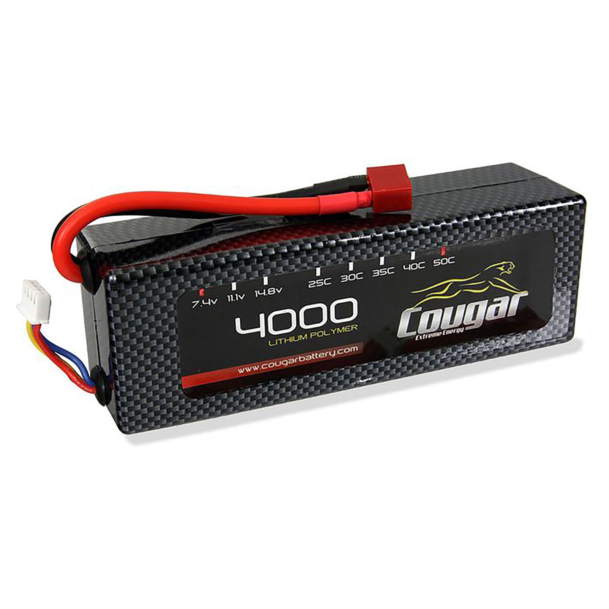 Cougar 4000mAh 7.4v 2S 50C Hard Case LiPo Battery