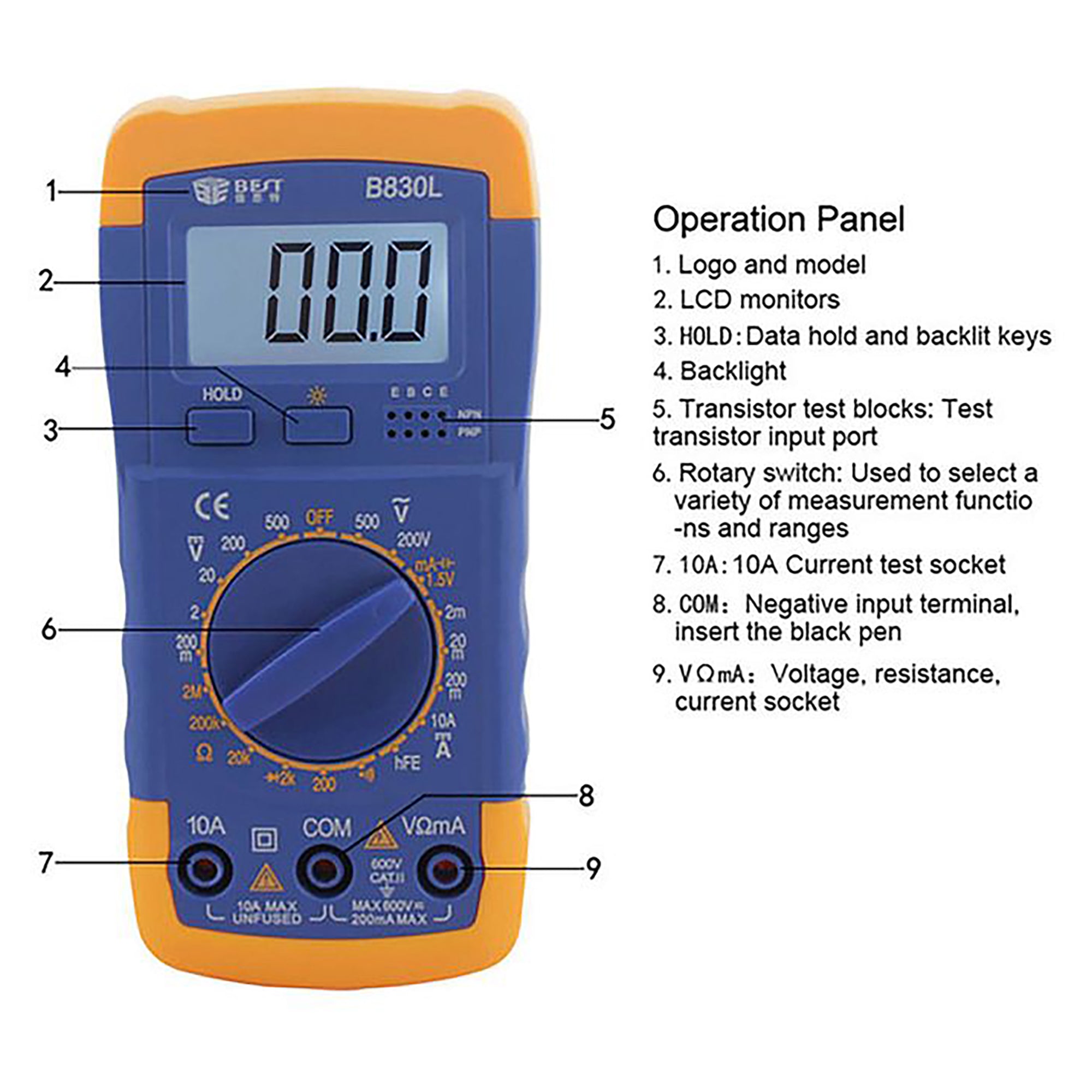 BST B830L LCD Digital Multimeter