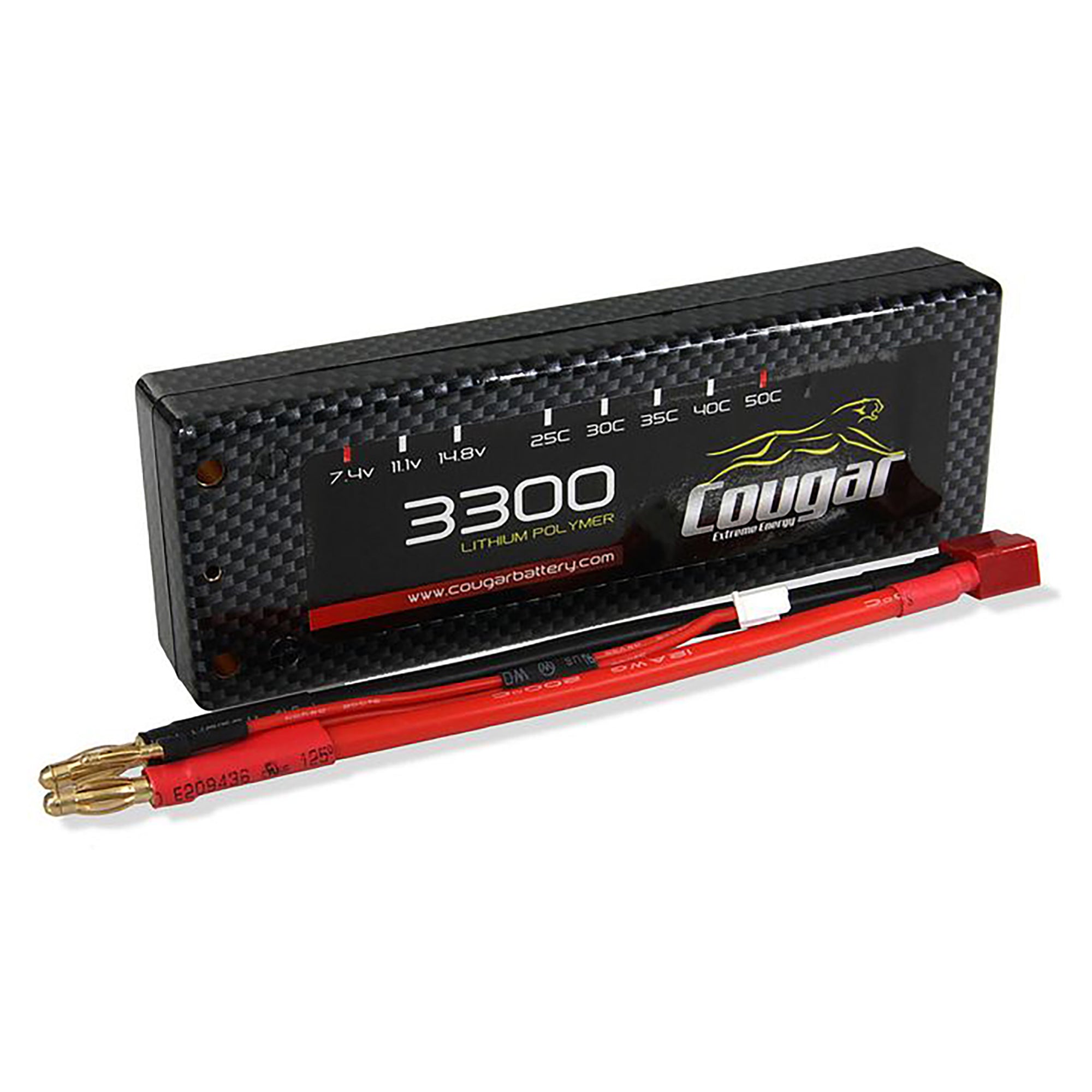 Cougar 3300mAh 7.4v 2S 50C Hard Case LiPo Battery