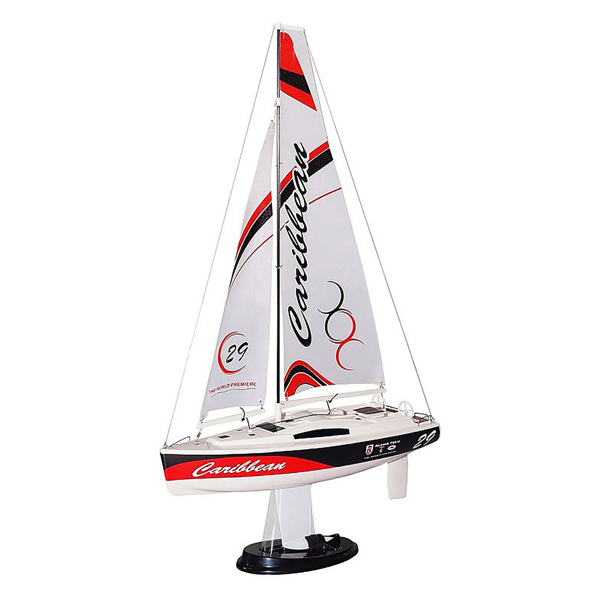 Joysway 8802 Red White Caribbean 2.4Ghz RC Sailboat Yacht (includes Transmitter & Receiver), Multicolour