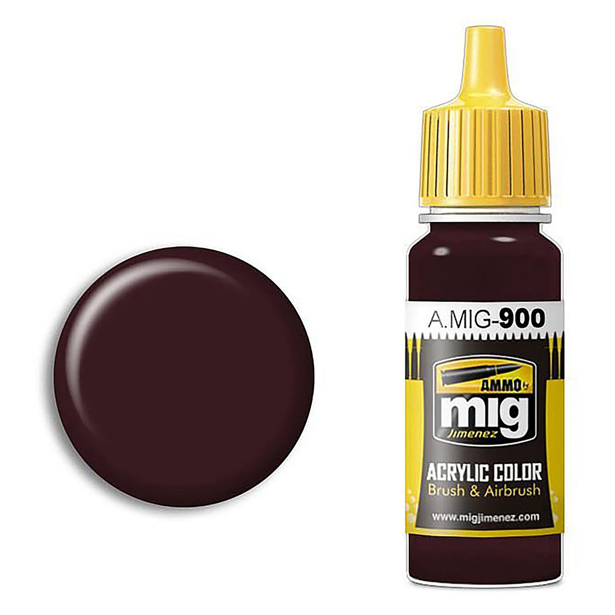 AMMO by Mig Jimenez 900 Dunkelgelb Shadow Acrylic Paint, Brown (17 ml)