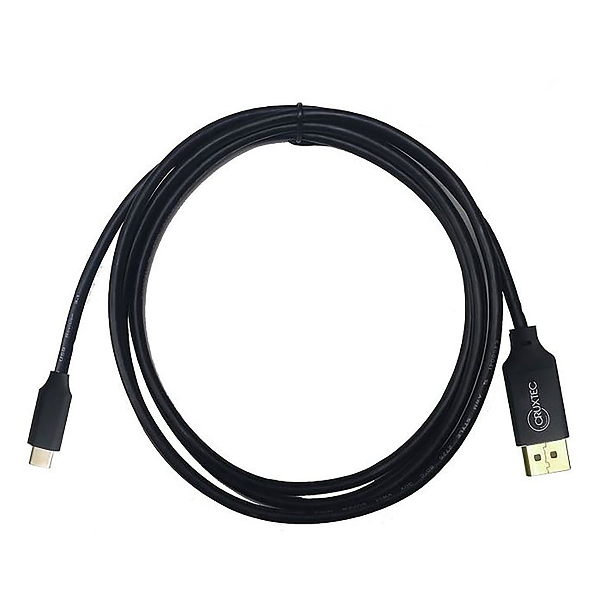 Cruxtec CD8K-03-BK USB-C Male to Displayport V1.4 Male -8K/60Hz 4K/120Hz Cable, Black (3 mtrs)